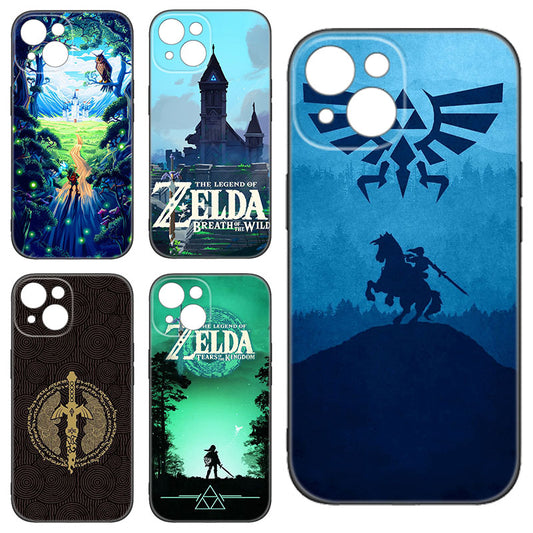 Coque de téléphone Zelda en silicone noir pour Apple