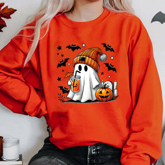 Sweat-shirt d'Halloween à col rond pour femme