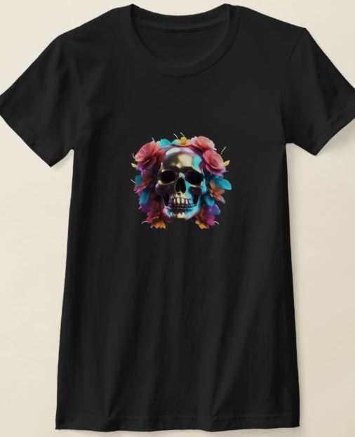 T-shirt femme Crâne Fluo